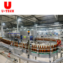 U Tech automatic 3 in 1 united small scale 500ml 750ml wine beer soft drink pure water glass bottle filling machine